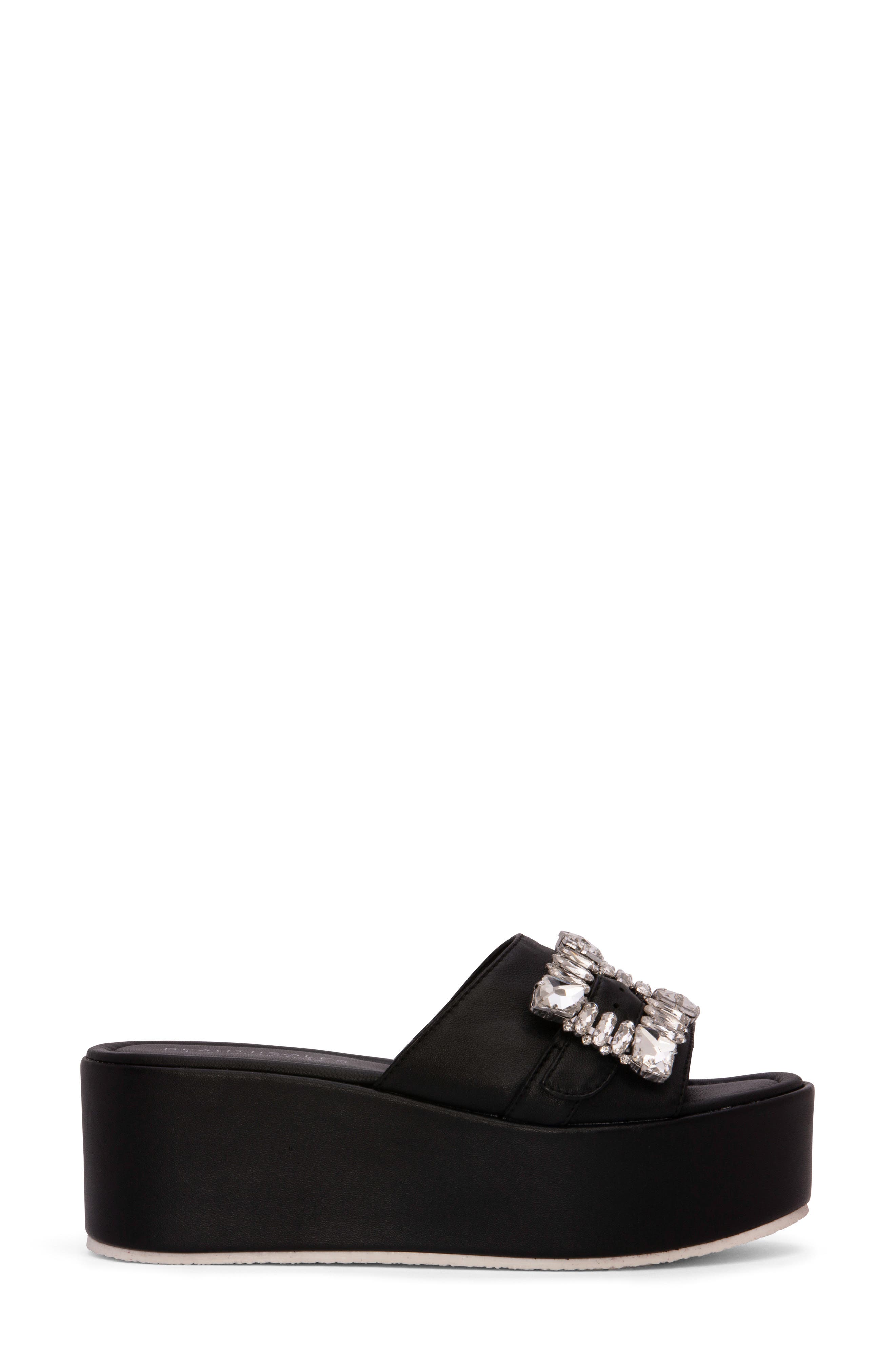 BEAUTIISOLES Dita Platform Slide Sandal, Alternate, color, Black
