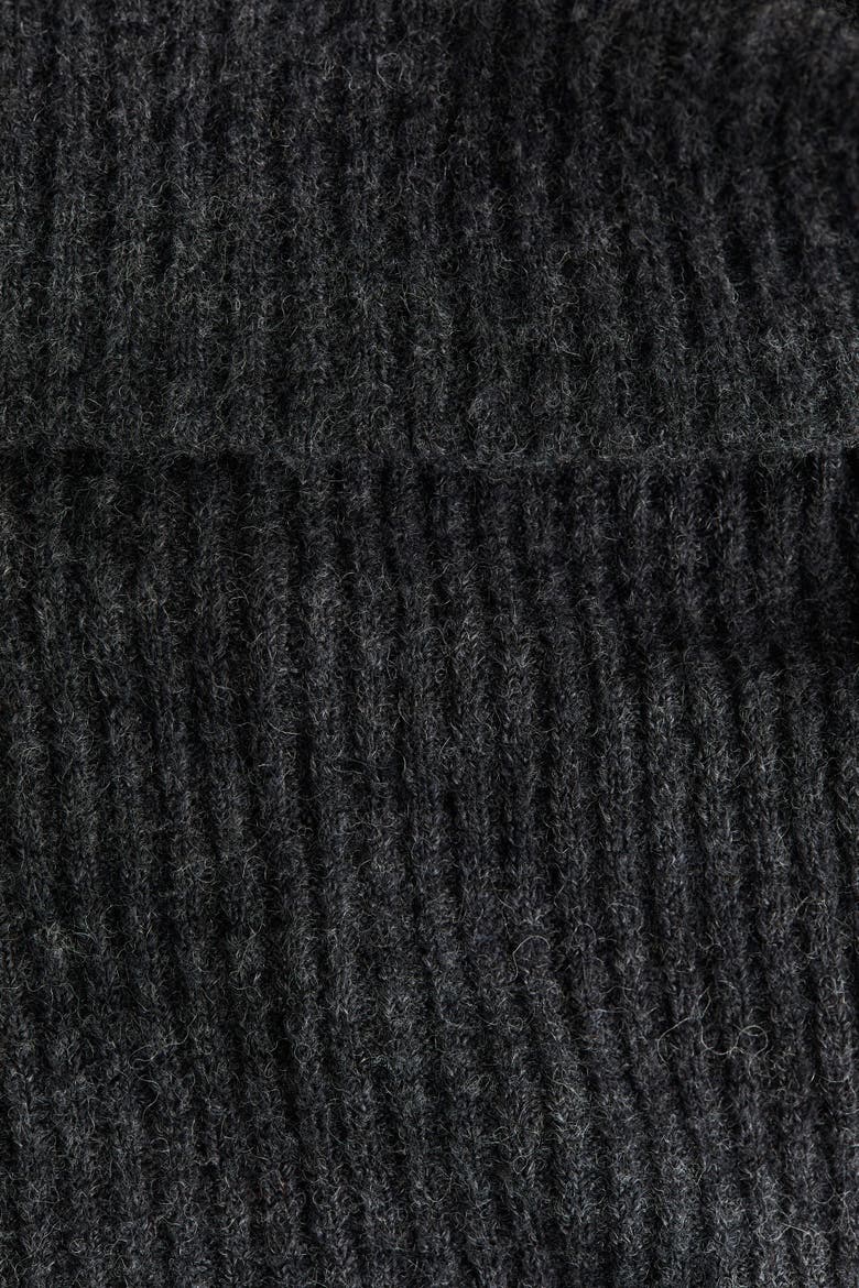 Rib-knit Off-the-shoulder Dress, Alternate, color, Dark gray melange