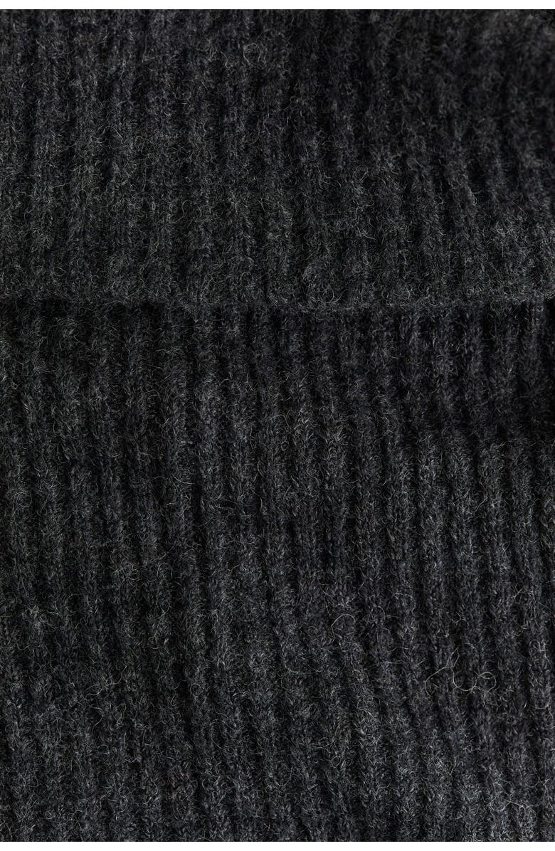 H&M Rib-knit Off-the-shoulder Dress, Alternate, color, Dark Gray Melange