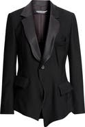 Undercover Wavy Sateen Trim Wool Stretch Twill Jacket