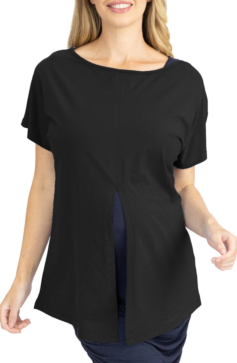 Angel Maternity Tie Front Maternity/Nursing T-Shirt, Alternate, color,