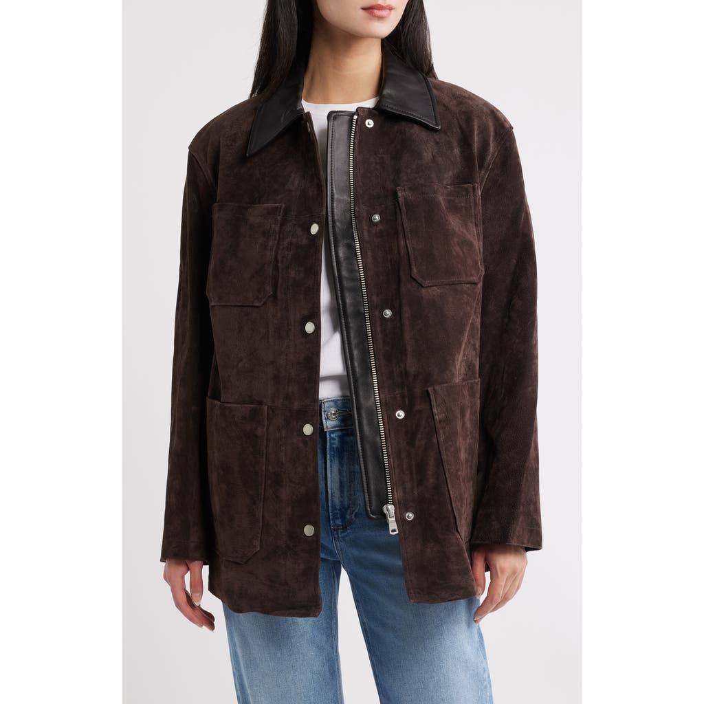 Avec Les Filles Suede Barn Coat in Wood at Nordstrom, Size X-Large