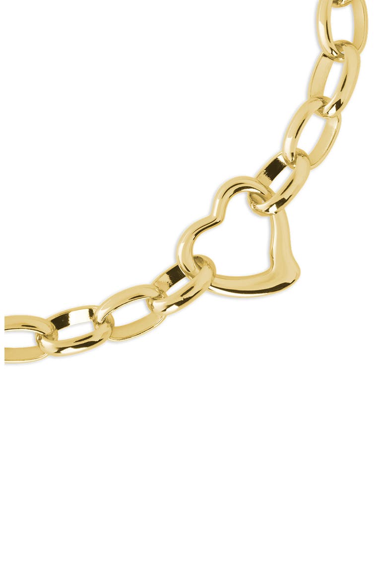 Charlee Polished Heart Link Bracelet, Alternate, color, GOLD