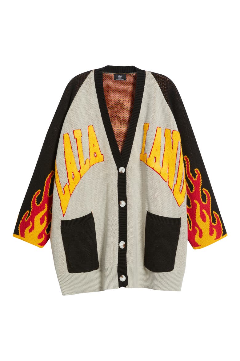 Biker Club Oversize Cardigan, Alternate, color, GREY AND BLACK