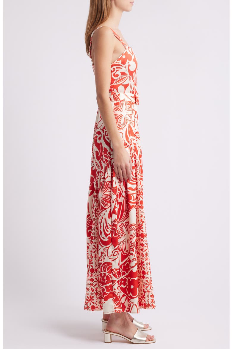 Nenette Floral Maxi Dress, Alternate, color, RED MULTI