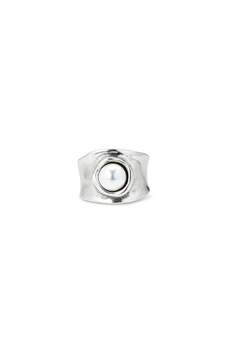 Sterling Silver-Plated Ring with Crystal, Alternate, color, Silver