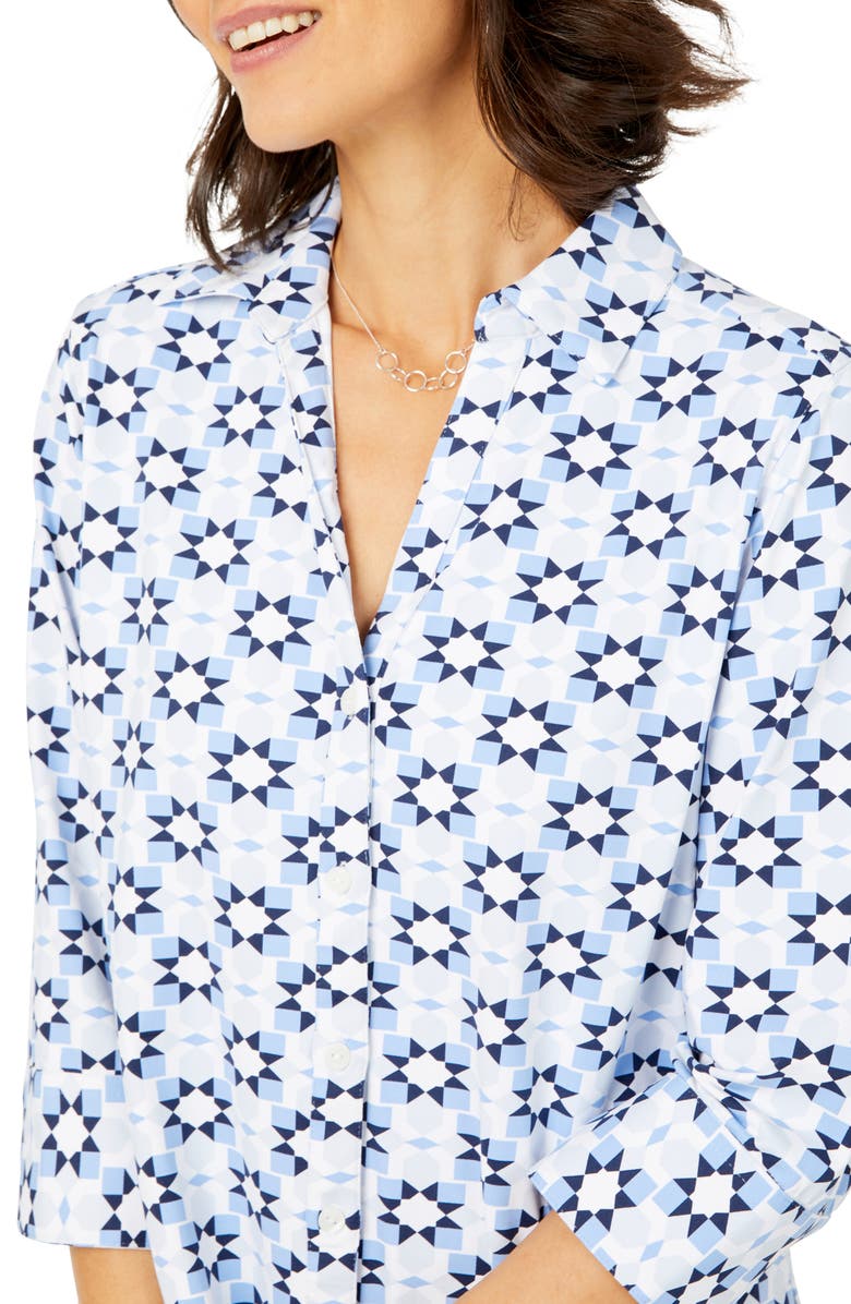 Foxcroft Mary Patchwork Button-Up Shirt, Alternate, color,
