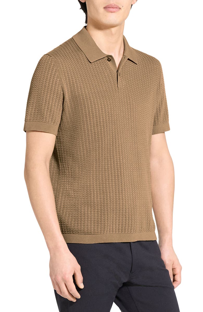 Theory Tactile Cotton Polo, Alternate, color, Fresh Khaki - 2Qh