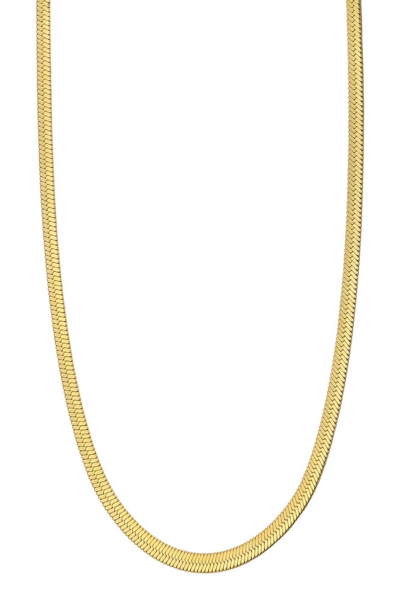 Men's 18k Gold Plated Herringbone Chain Necklace, Alternate, color, GOLD