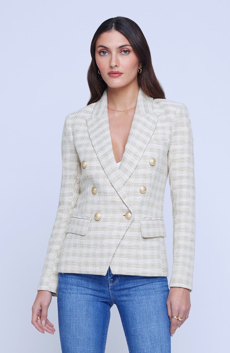 L'AGENCE Kenzie Double Breasted Blazer, Alternate, color, 