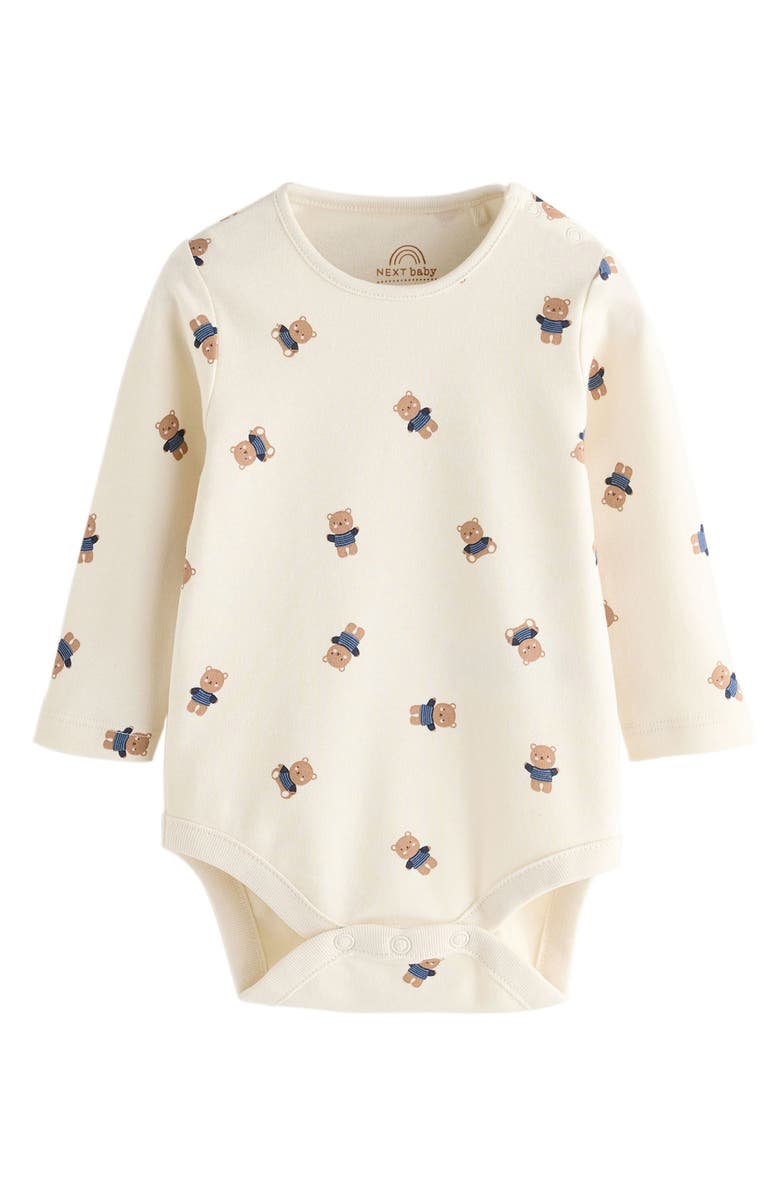 NEXT Bear Long Sleeve Bodysuit & Corduroy Overalls Set, Alternate, color, Brown