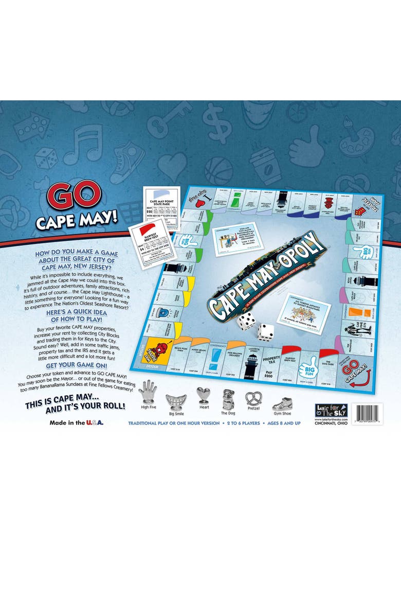Cape May Opoly Board Game, Alternate, color, Multicolored