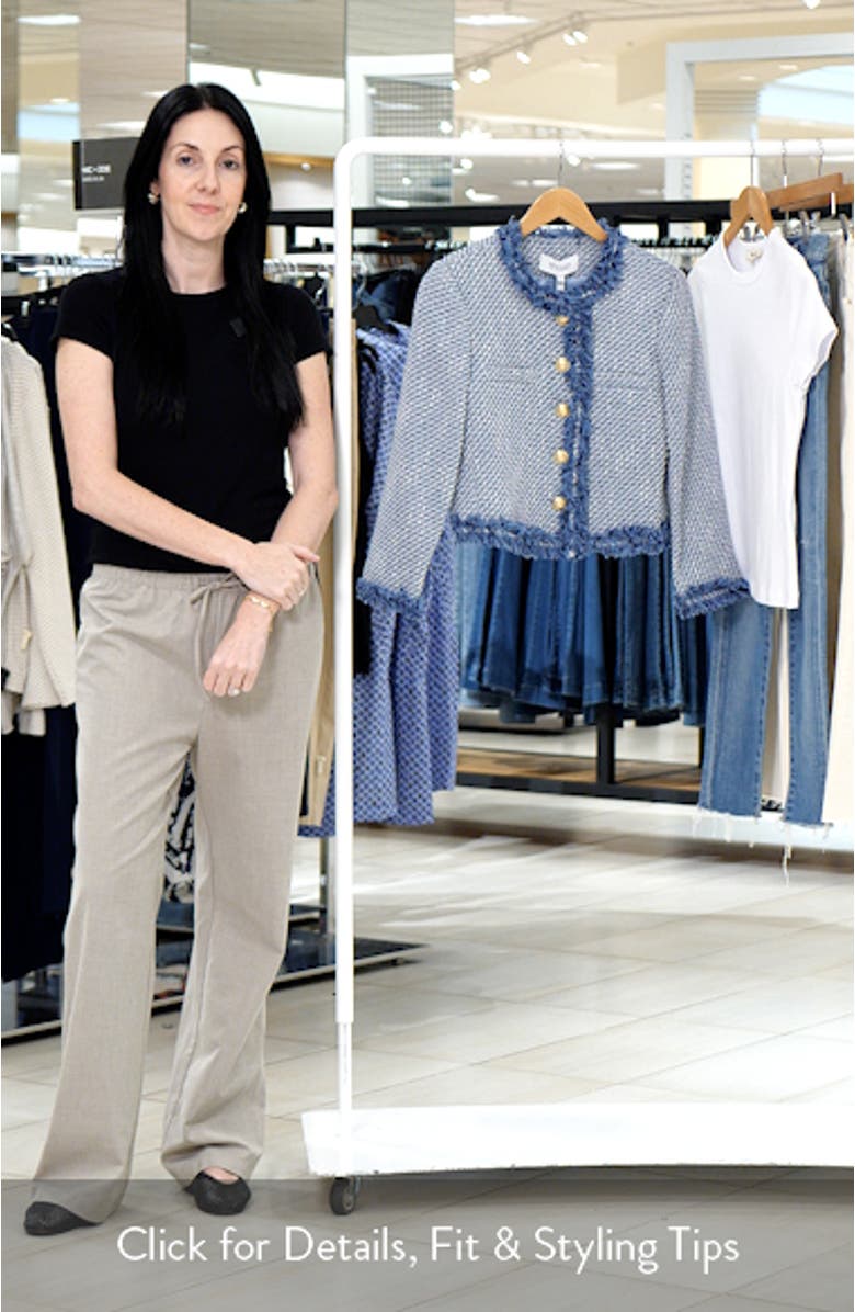 Asuka Fringe Detail Cotton Blend Tweed Crop Jacket, sales video thumbnail