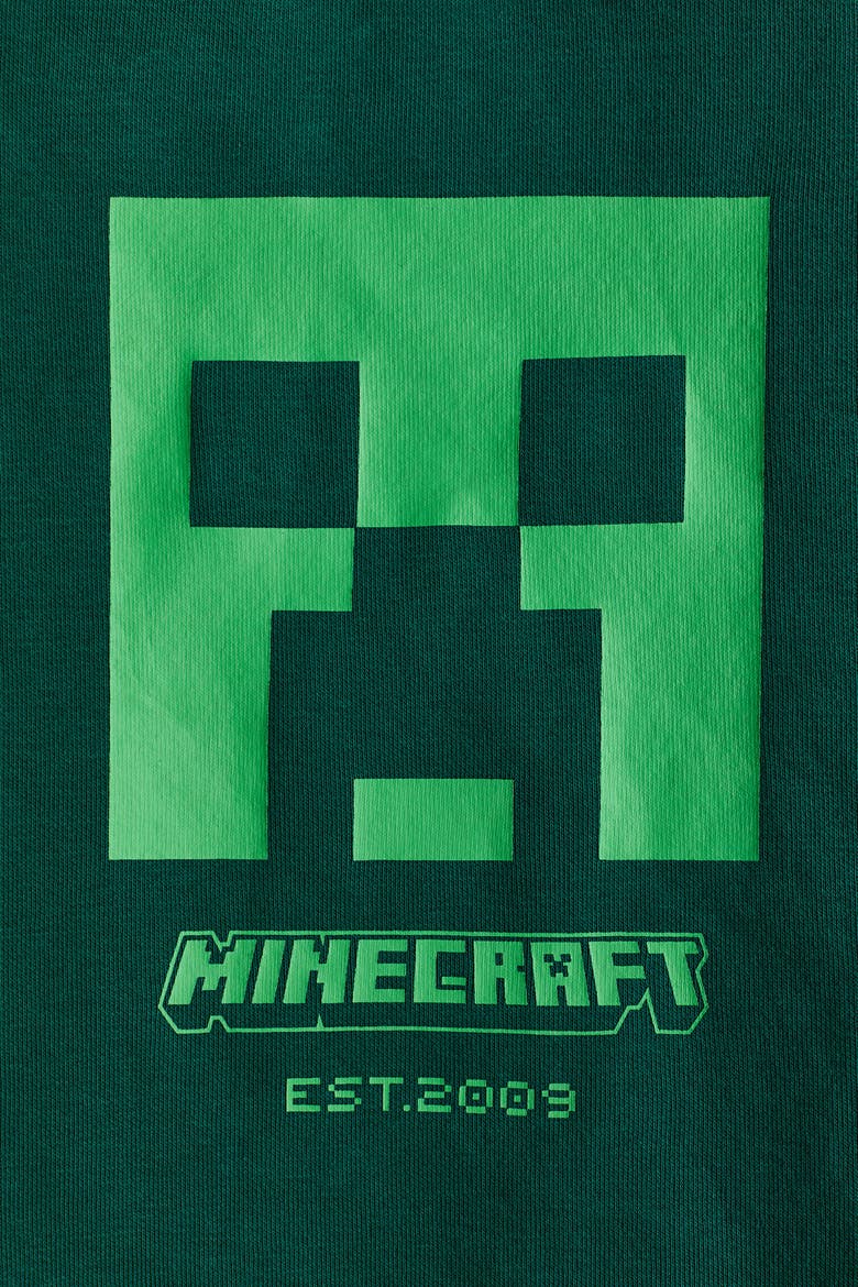 Print-motif Sweatshirt, Alternate, color, Dark green/Minecraft