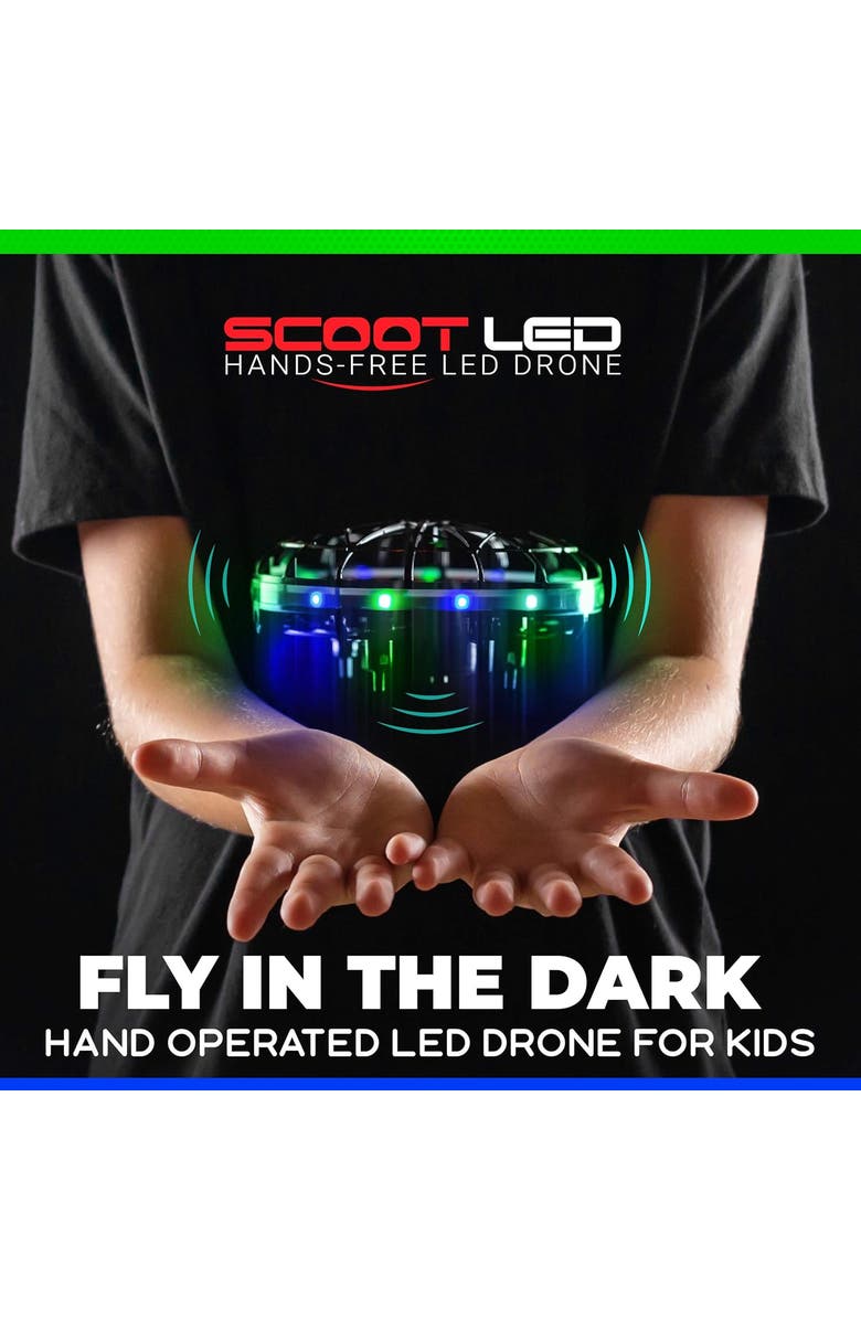 Force1 Scoot LED Hand Operated Drone - Green/Blue, Alternate, color, Black