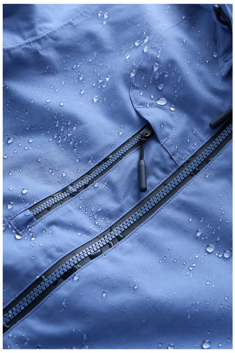 Coverack Waterproof Organic Cotton Blend Raincoat with Removable Hood, Alternate, color, BLUEBELL