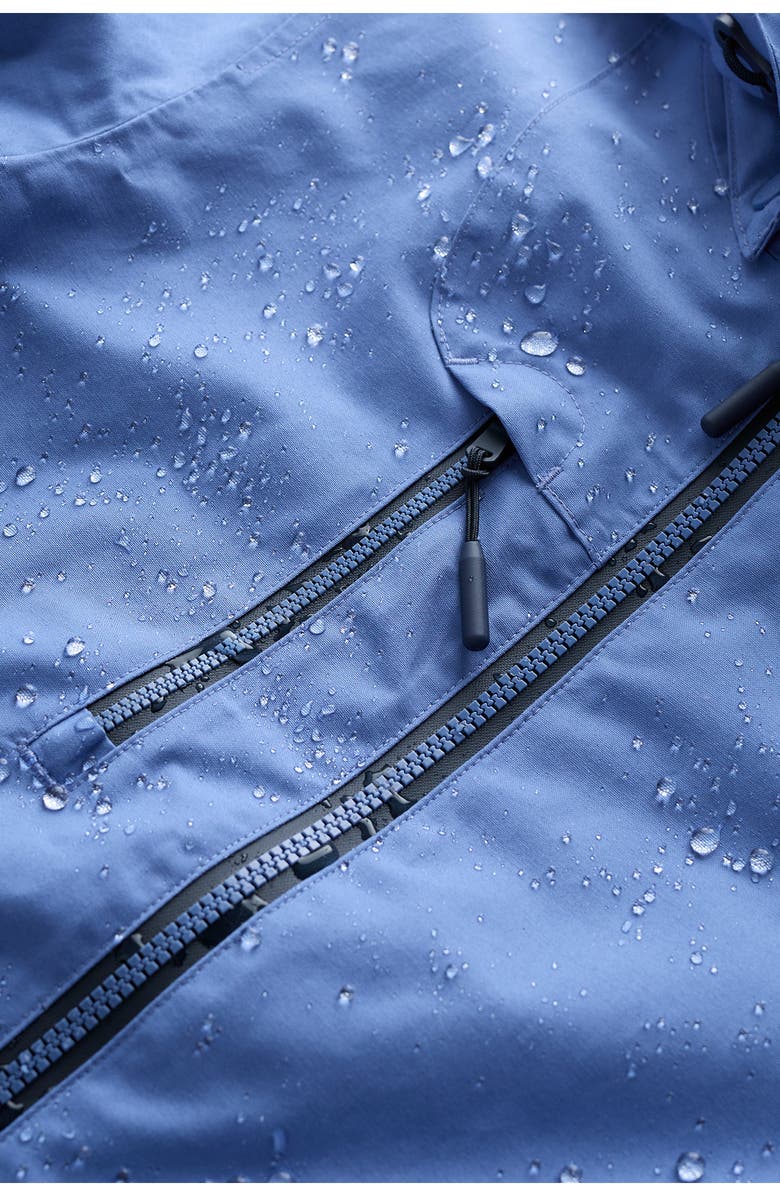 Seasalt Cornwall Coverack Waterproof Organic Cotton Blend Raincoat with Removable Hood, Alternate, color, Bluebell