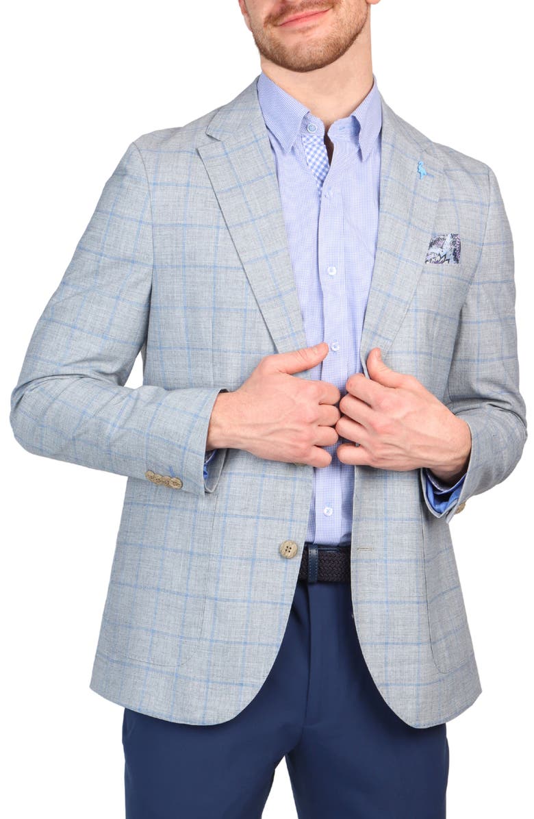 TailorByrd Mélange Windowpane Sport Coat, Alternate, color, Grey