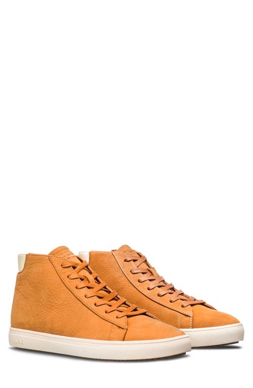 CLAE Bradley Leather Mid Top Sneaker in Wheat Nubuck 