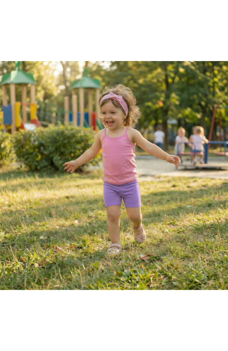 CITY THREADS Girls Organic Cotton Soft Bike Shorts, Alternate, color, Black