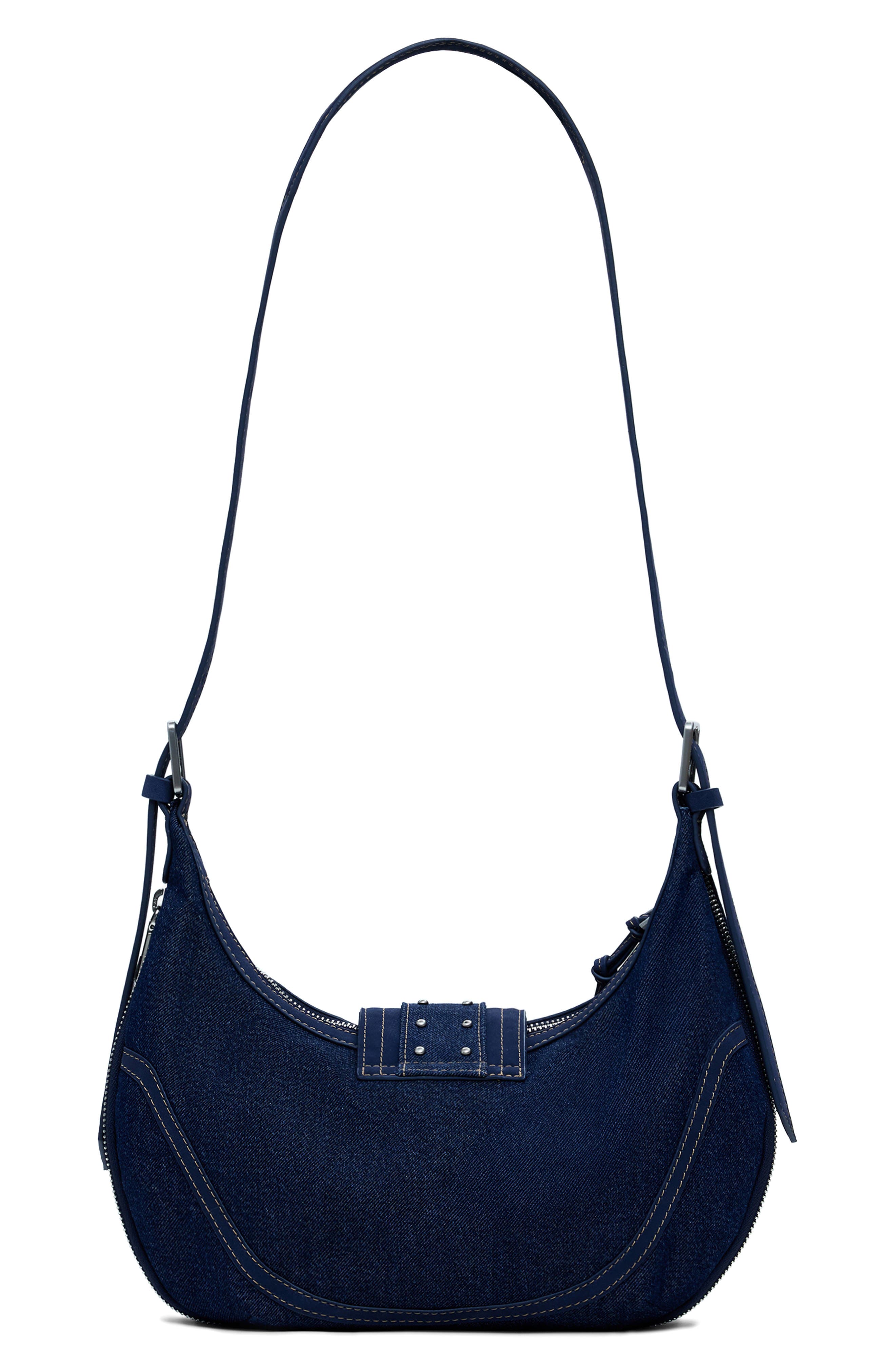 Desigual Belted Denim Shoulder Bag, Alternate, color, Dark Blue