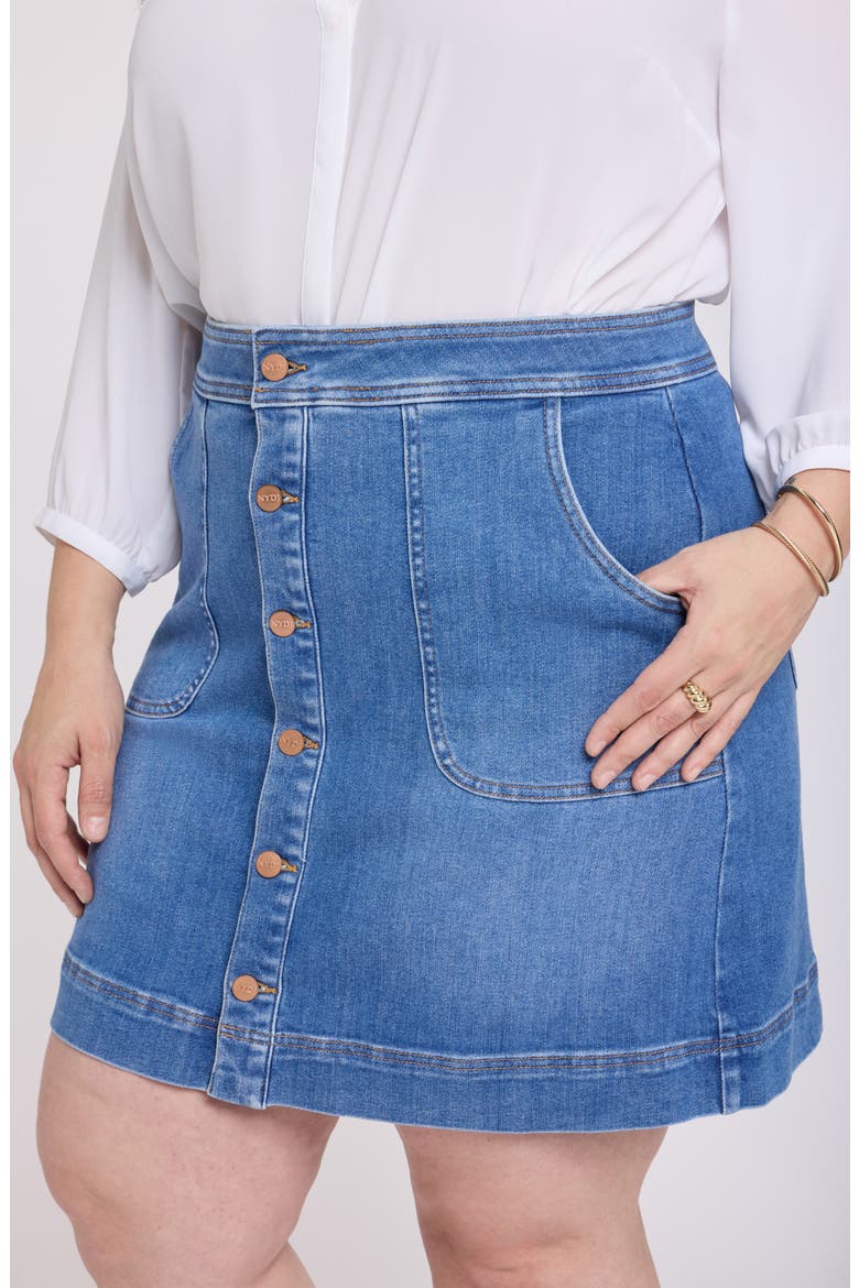 High Waist Utility Denim Skirt, Alternate, color, BLUE PARADISE