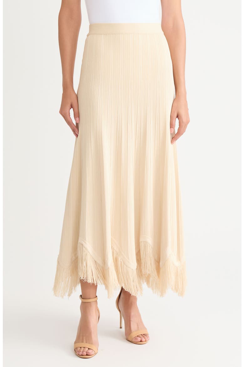 x Lani Lynn Fringe Knit Skirt, Main, color, PEARL