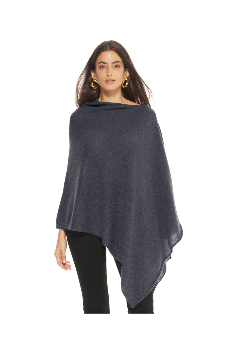 Monticelli Cashmere Essential Pure Cashmere Poncho, Main, color, Charcoal