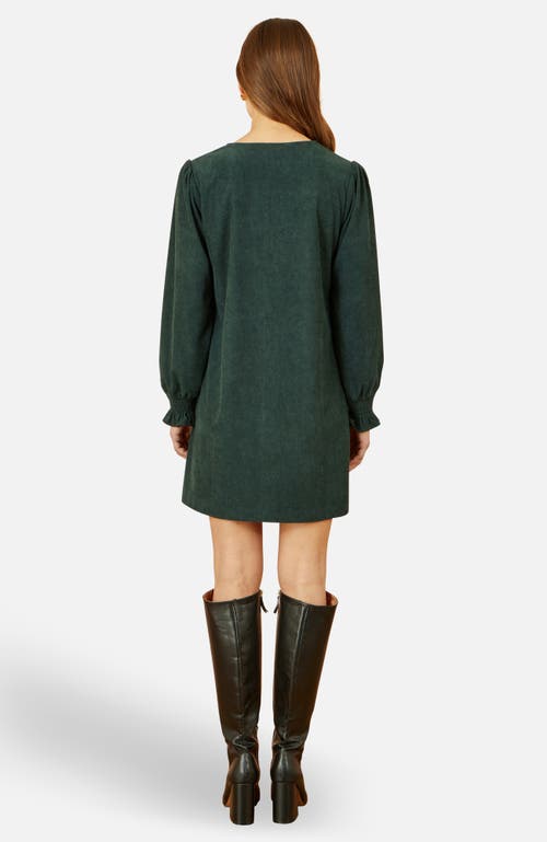 Yumi Long Sleeve V-neck Mini Dress In Multi