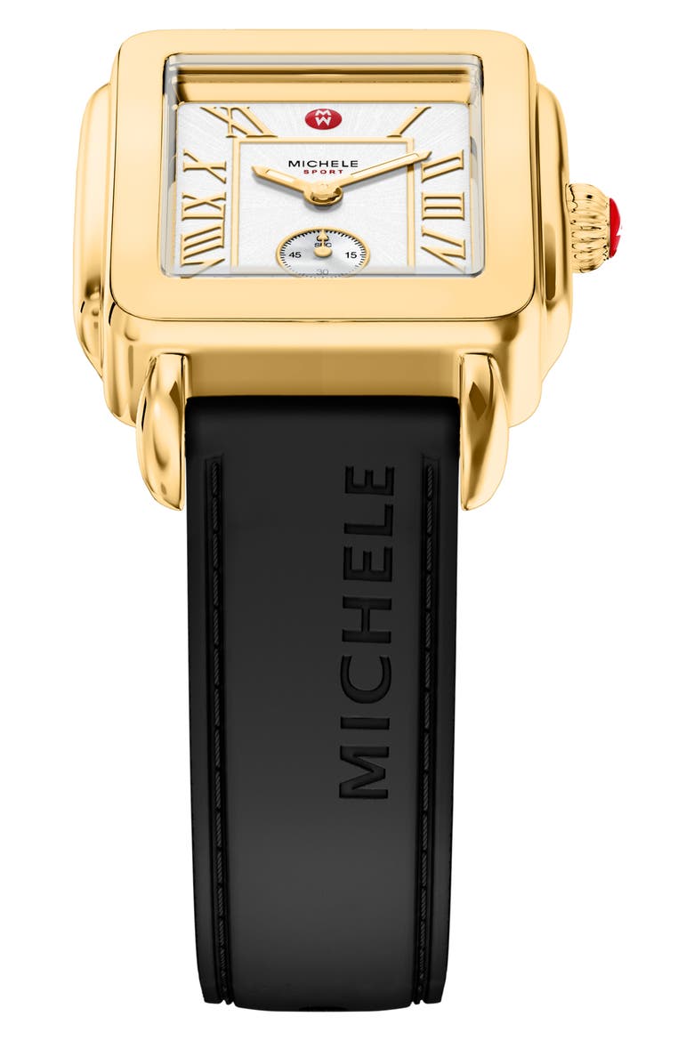 Deco Sport Mid Quartz Silicone Strap Watch, 29mm x 31mm, Alternate, color, NO COLOR
