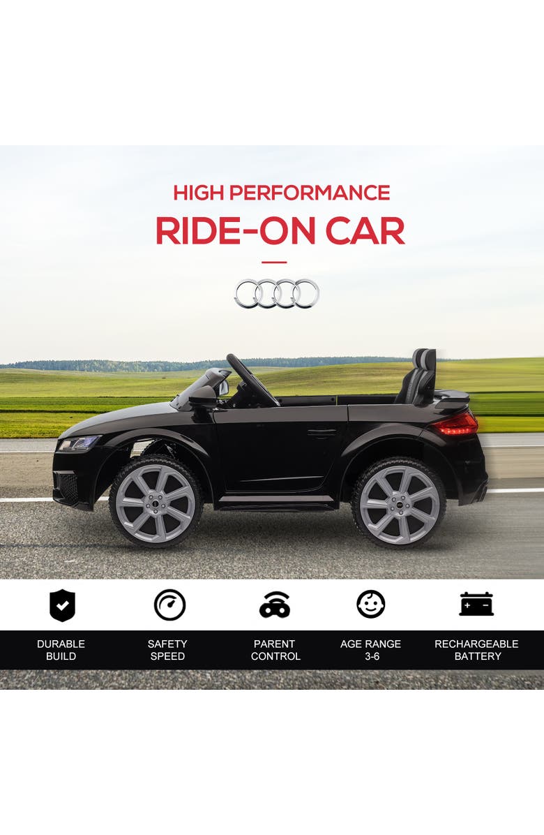 Aosom 6V Ride On Car with Licensed Audi TT RS, Remote Control, Horn, Alternate, color, Black