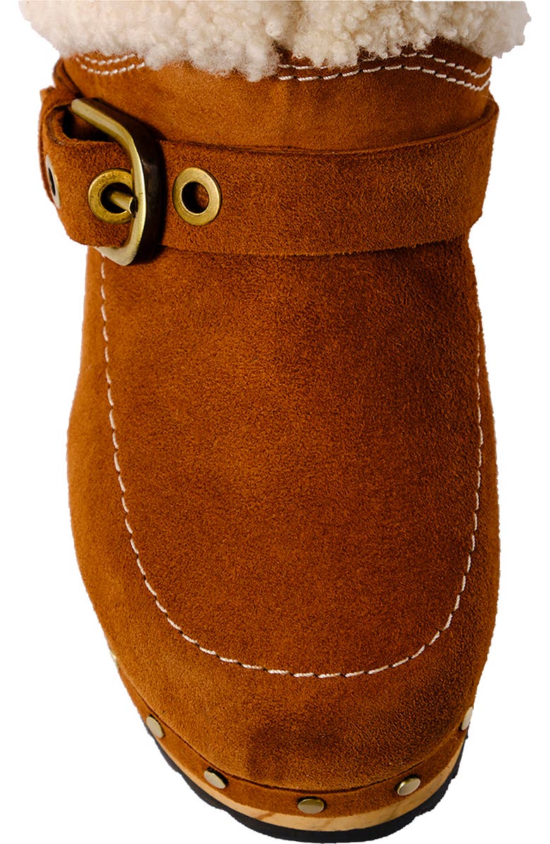 Free People Oak Genuine Shearling Clog Boot, Alternate, color, Vintage Tan Suede
