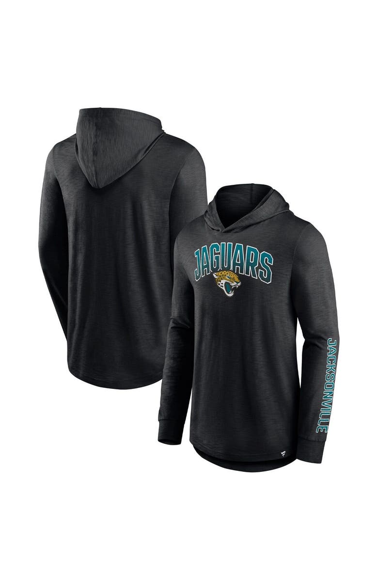 FANATICS Men's Fanatics Branded Black Jacksonville Jaguars Front Runner Long Sleeve Hooded T-Shirt, Alternate, color, 