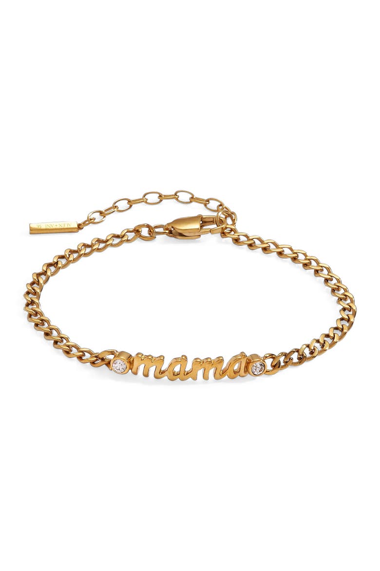 Mama Curb Chain Bracelet, Main, color, Gold