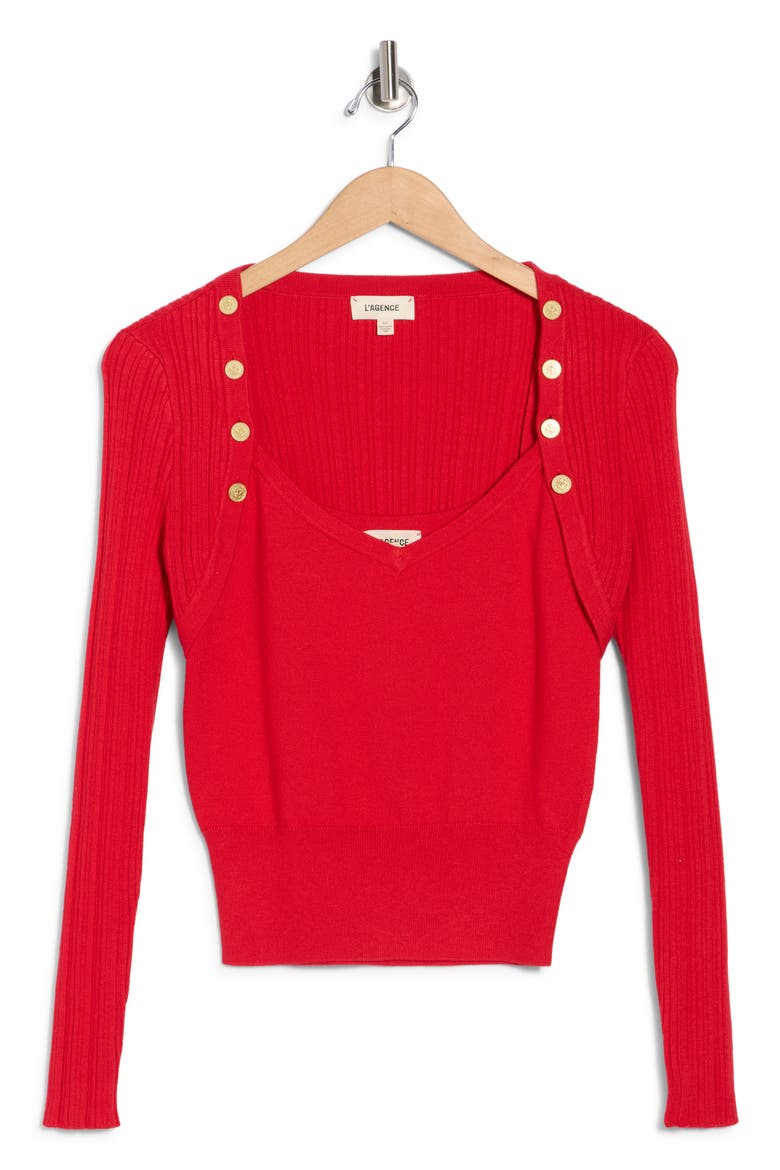 Nara Tank & Shrug Set, Alternate, color, SCARLET RED