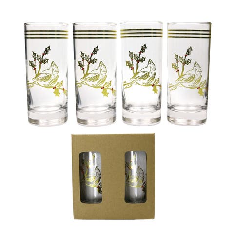 Cardinal Gold Glass Tumblers Set of 4 Elegant Drinkware