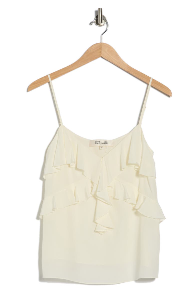 Eleni Ruffle Silk Crop Camisole, Alternate, color, IVORY