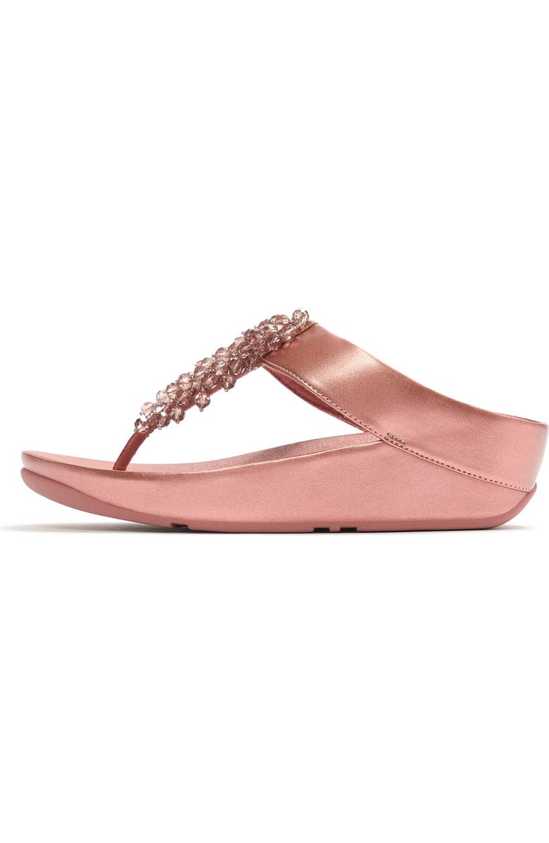 FitFlop Rumba Iridescen Bead Toe-Post, Alternate, color, Metallic Rust Rose