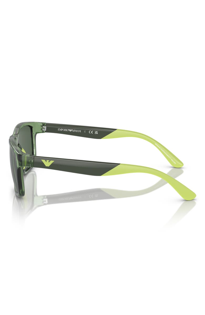 Emporio Armani 48mm Pillow Sunglasses, Alternate, color, Shiny Green / Dark Green