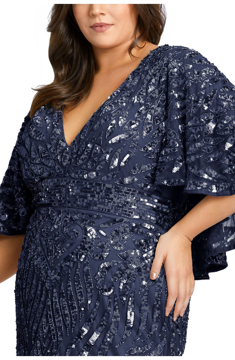 Mac Duggal Embellished Cape Sleeve Cocktail Dress, Alternate, color, 