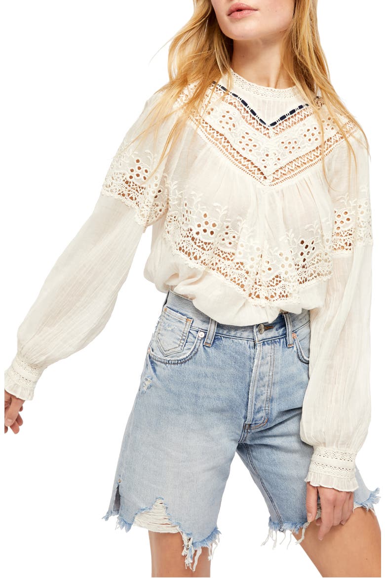 Abigail Victorian Top, Main, color, IVORY