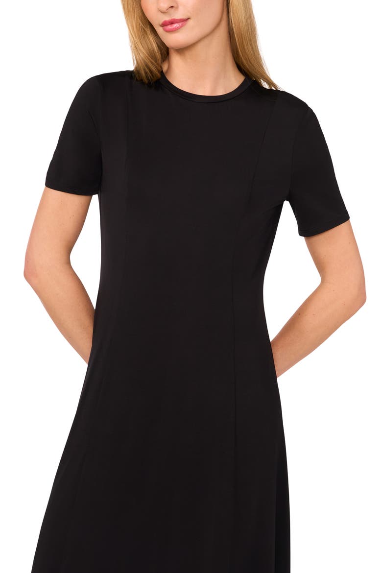 Short Sleeve Jersey Dress, Alternate, color, RICH BLACK