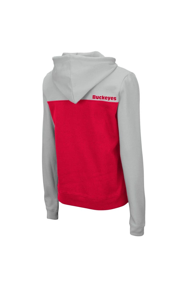 COLOSSEUM Women's Colosseum Gray/Scarlet Ohio State Buckeyes Aidan Lightweight Half-Zip Hoodie, Alternate, color, Gray
