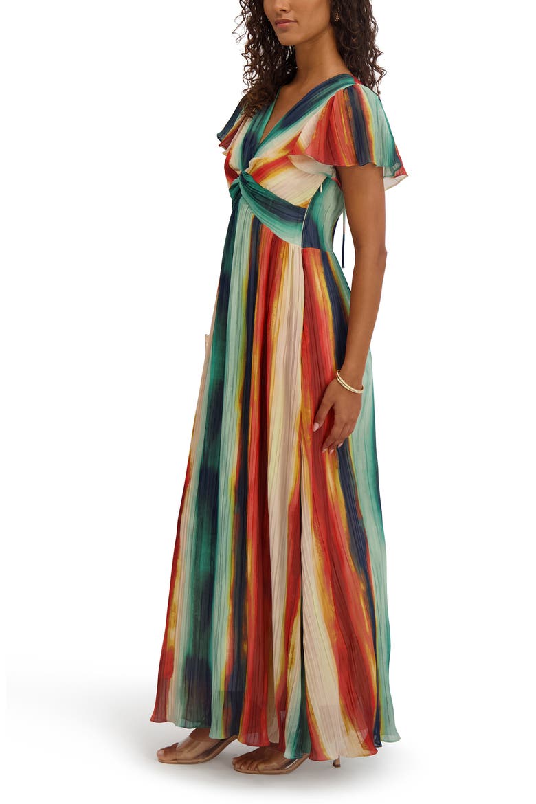 Stripe Chiffon Maxi Dress, Alternate, color, MULTI