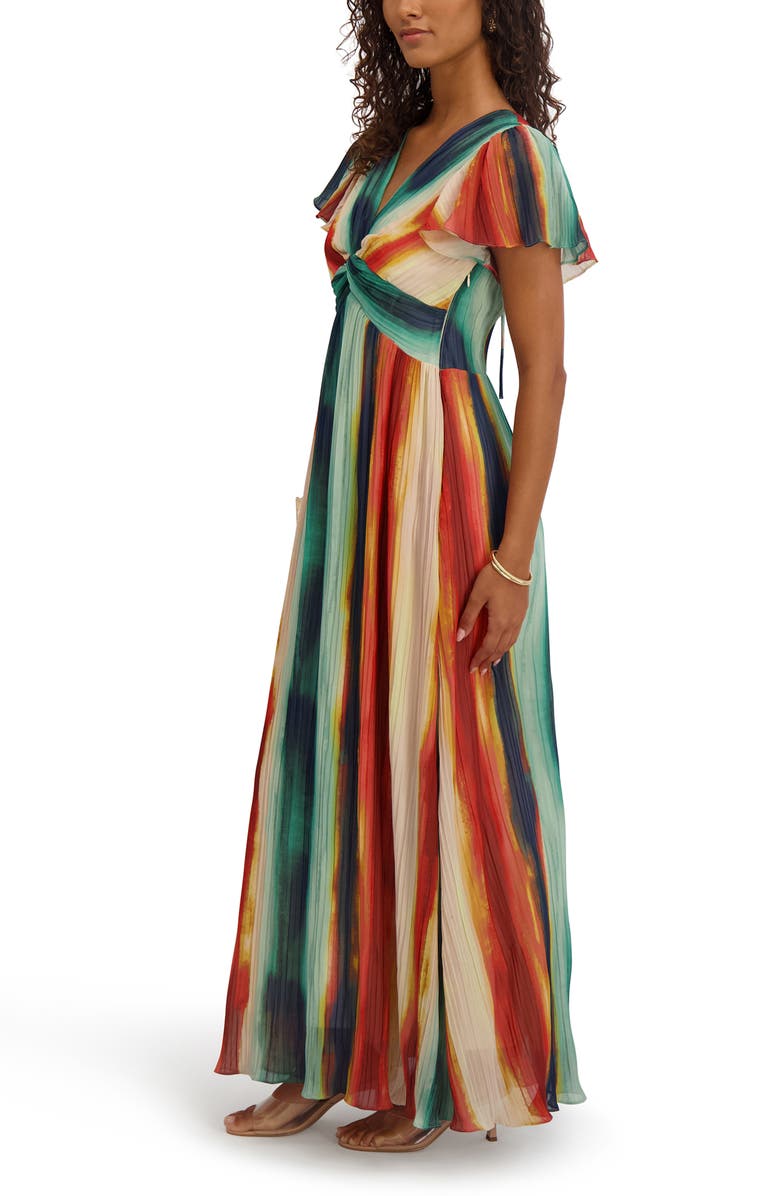 Kensie Stripe Chiffon Maxi Dress, Alternate, color, 