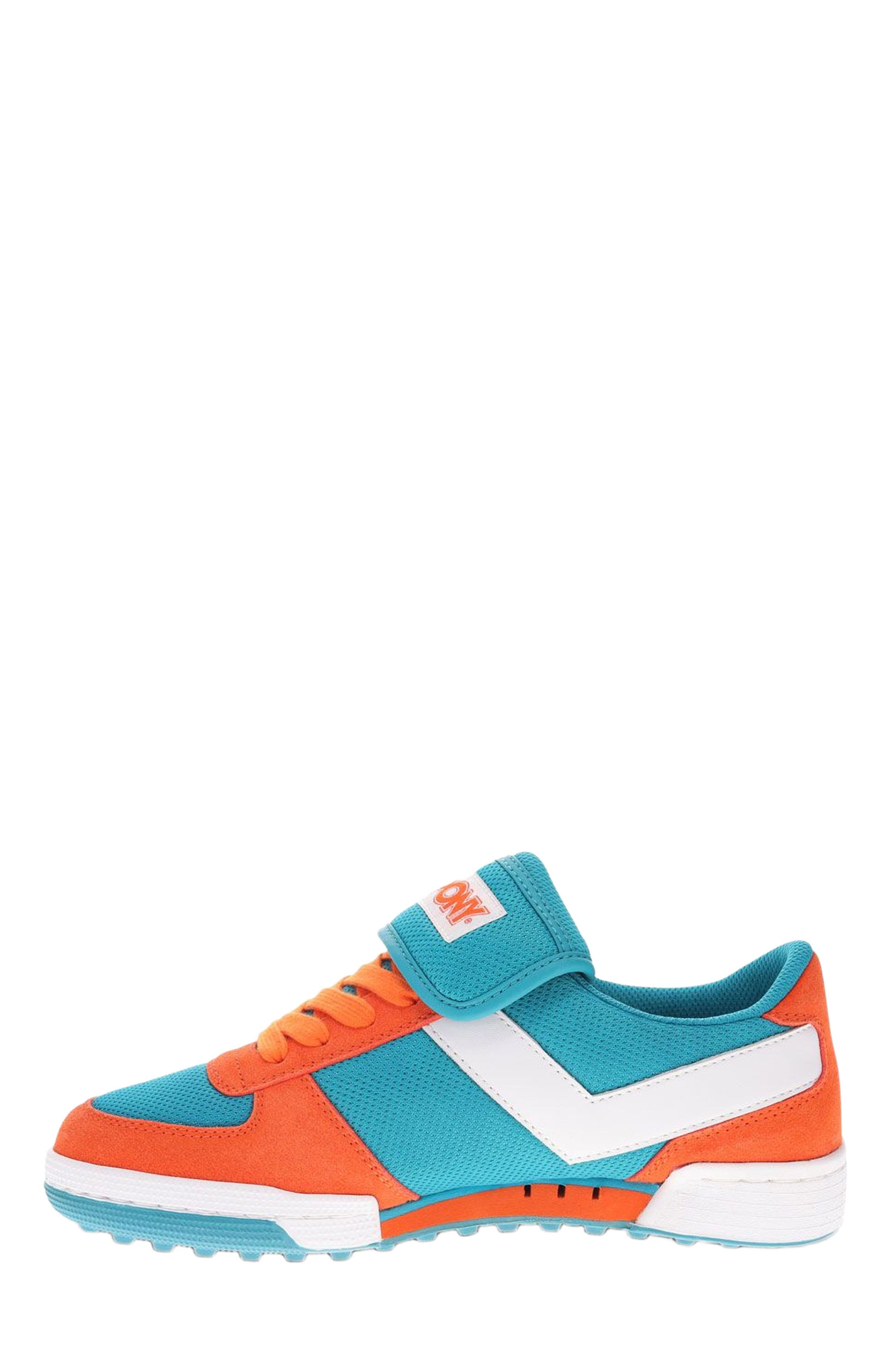 Linebacker Archive Sneakers, Alternate, color, Aqua/Orange
