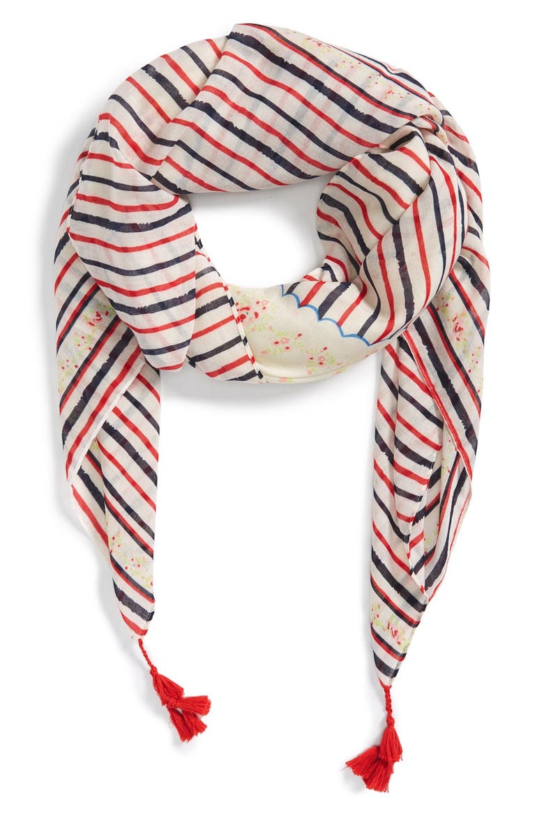 'Summer Stripes' Scarf, Main, color, RED MULTI