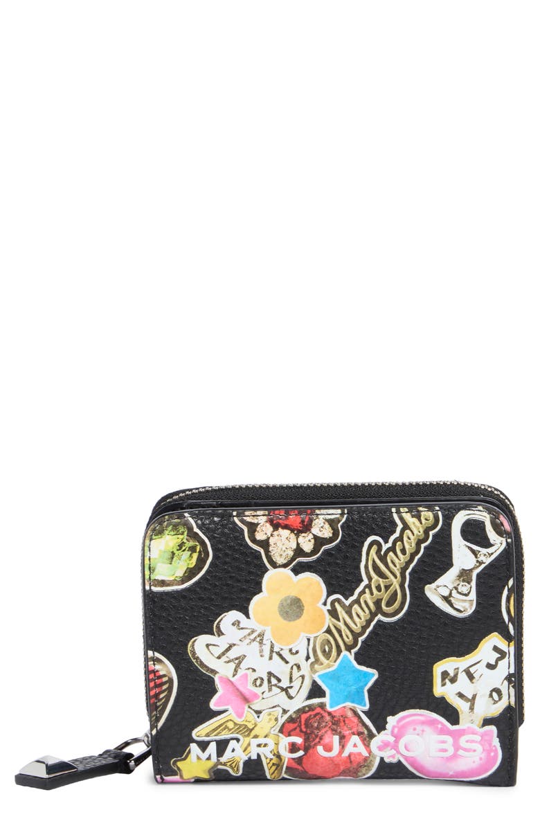 Marc Jacobs Mini Compact Wallet, Main, color, Black Multi