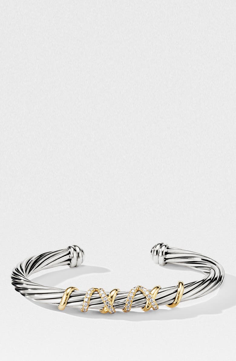 David Yurman Helena Center Station Bracelet with 18k Gold & Diamonds, Main, color, 