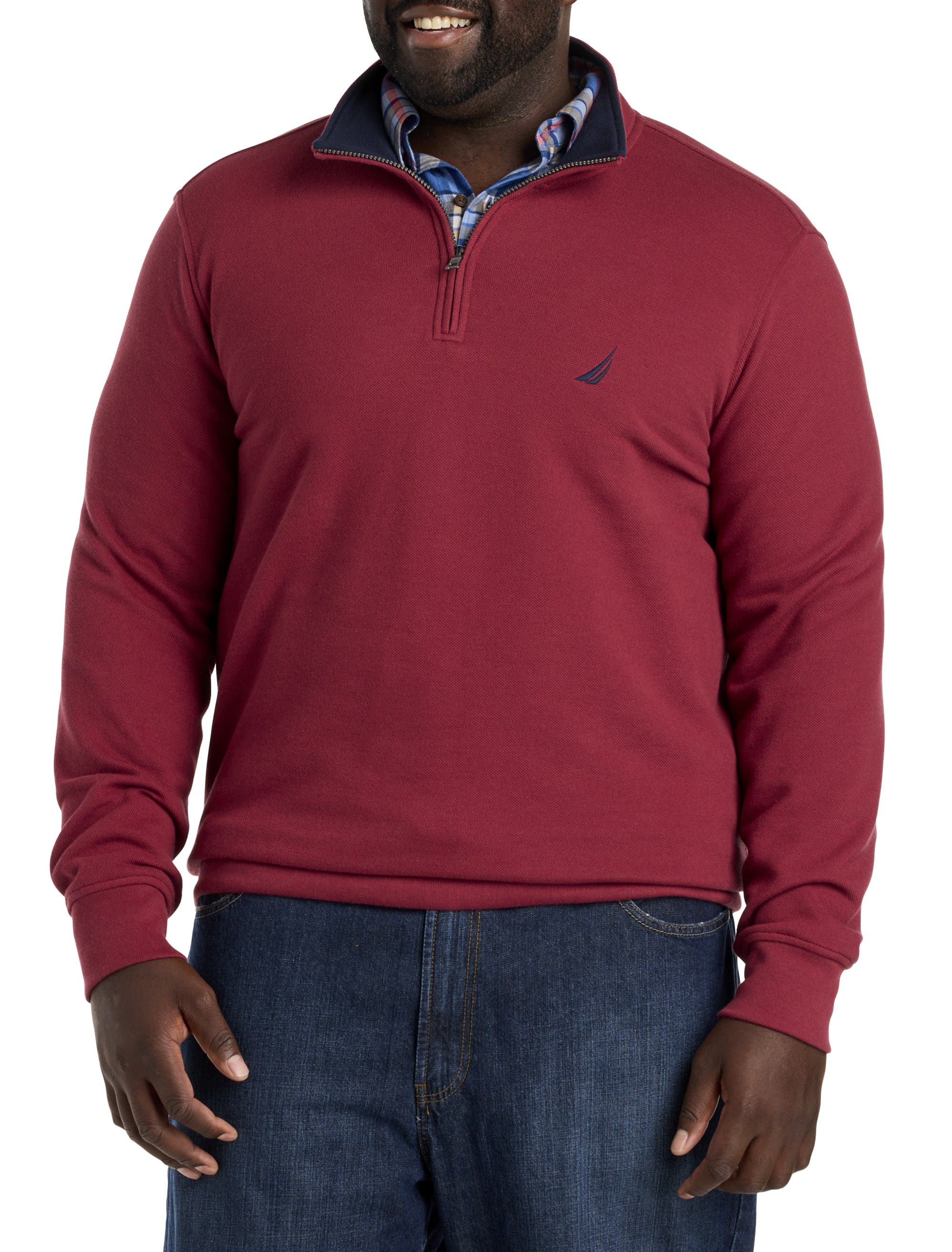 Nautica Navtech 1/4-Zip Fleece Pullover in Autumn Berry 